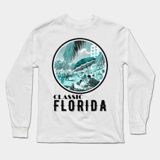 Classic Vintage Florida At hotel and Beach side Long Sleeve T-Shirt